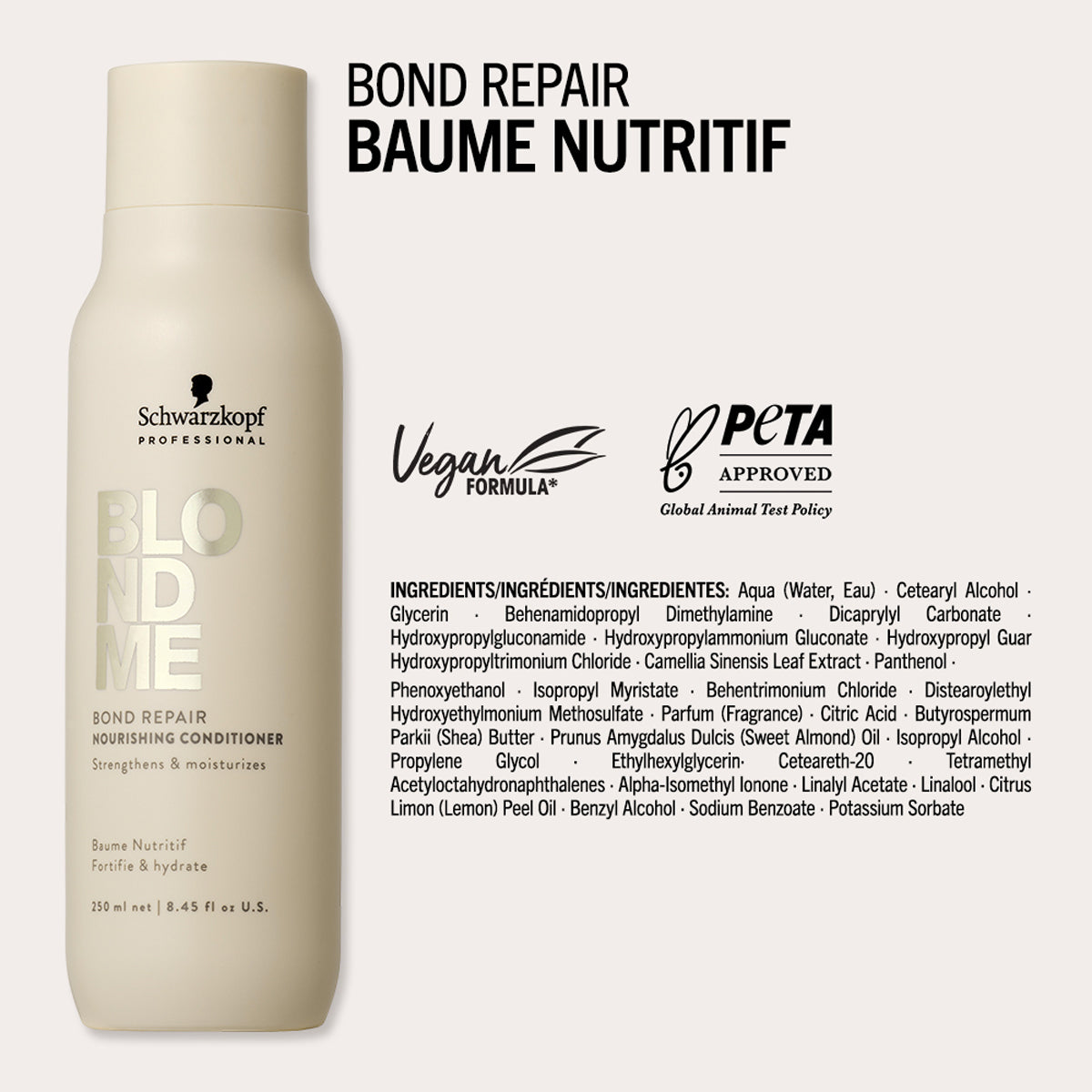 Baume Nutritif Blond Me Bond Repair Schwarzkopf 1 Litre
