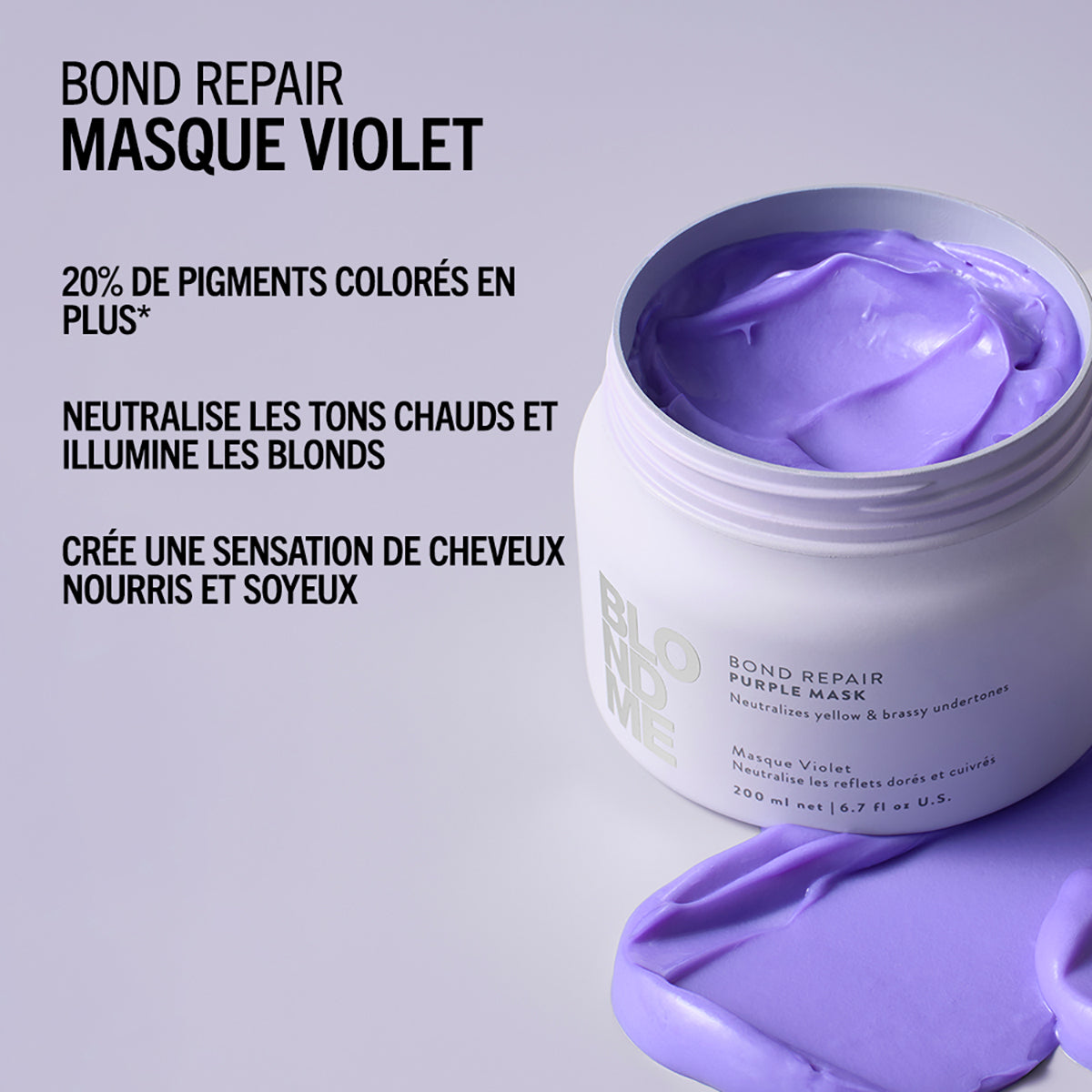 Masque Violet Neutralisant Blond Me Bond Repair Schwarzkopf 200 ML