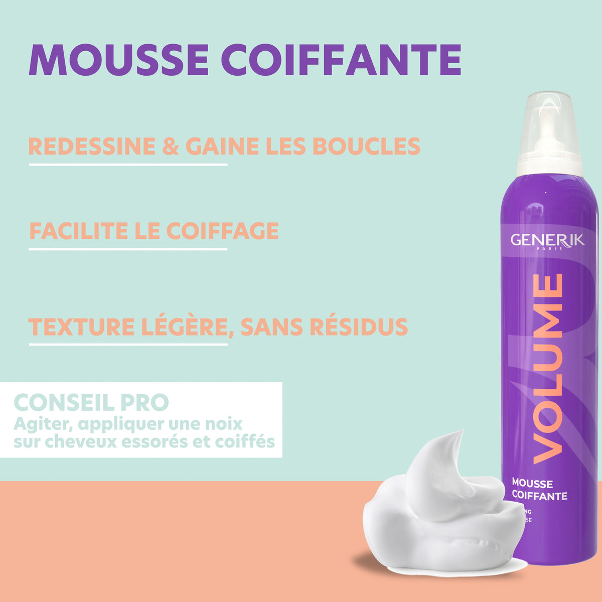 Mousse Coiffante Volume Generik 300 ML