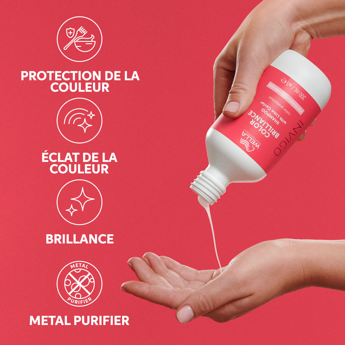 Shampoing Color Brilliance Invigo Cheveux Fins à normaux Wella 1L