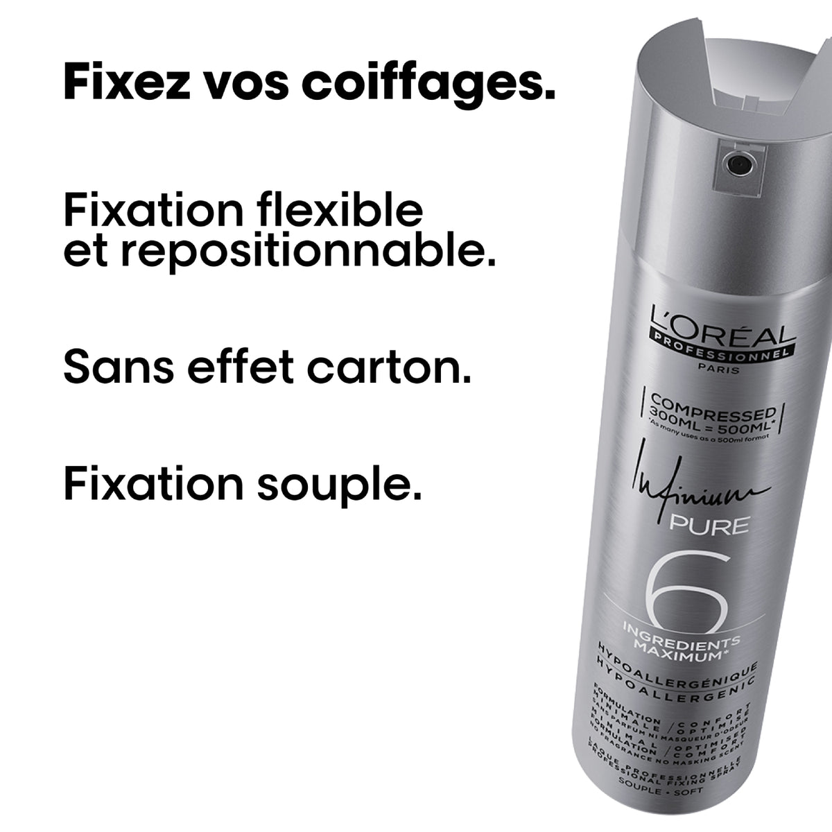 Laque Infinium Pure Souple L'Oréal Professionnel 300 ML