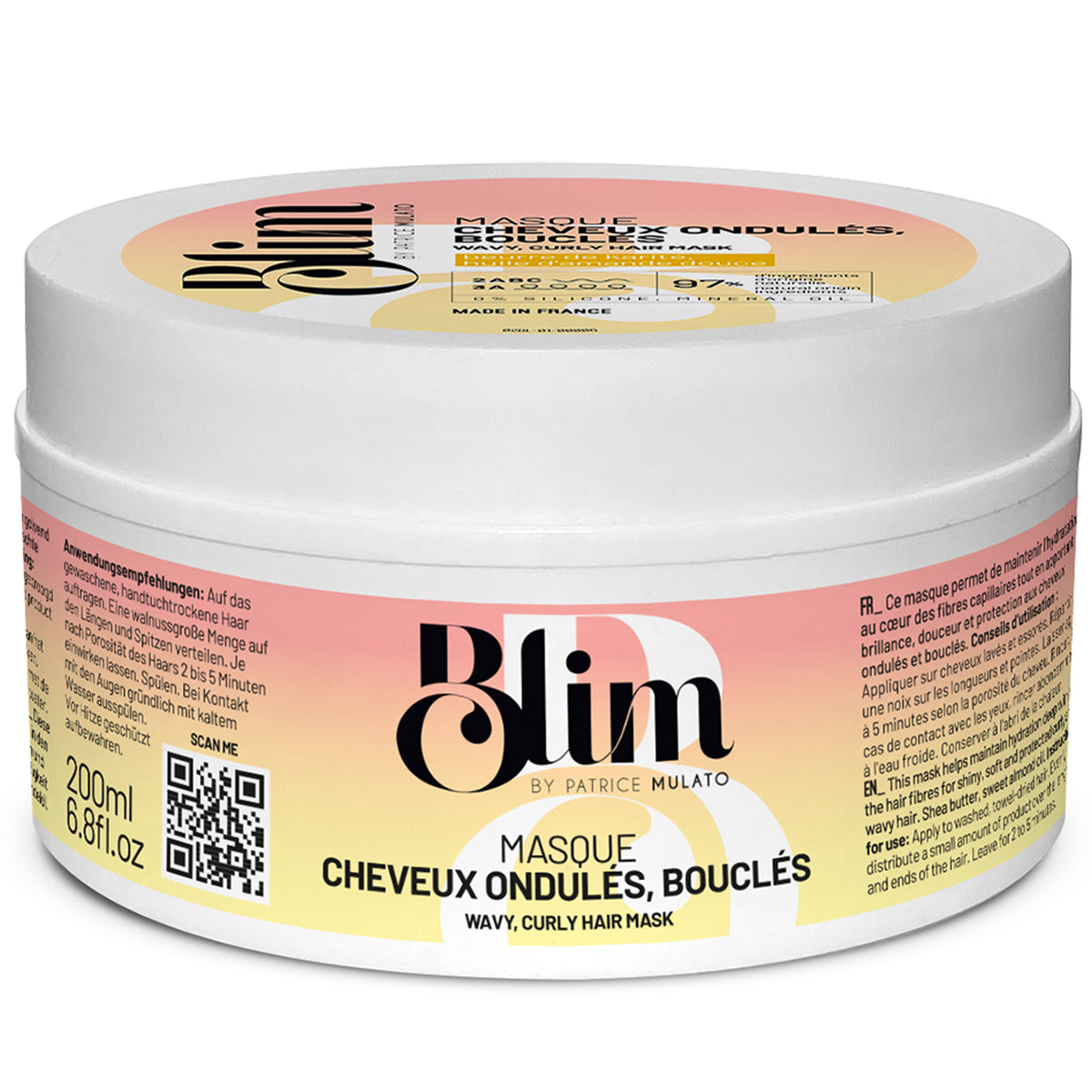 Masque Cheveux Ondulés/Bouclés Blim Mulato 200 ML