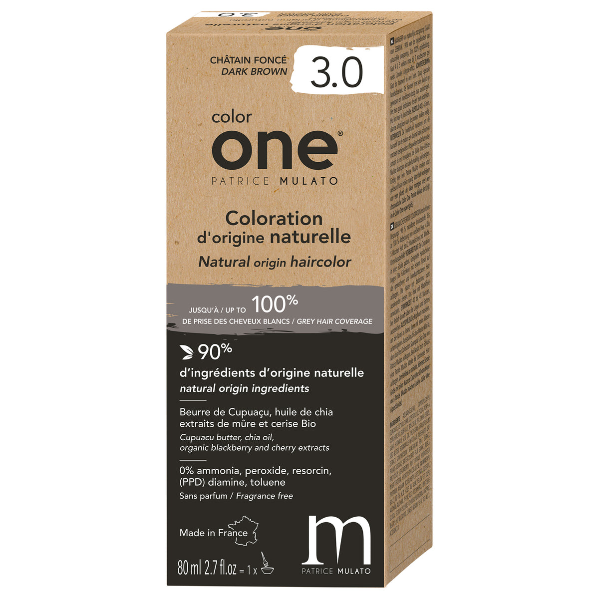 Coloration Naturelle 3.0 CHÂTAIN FONCÉ Color One Mulato  80 ML