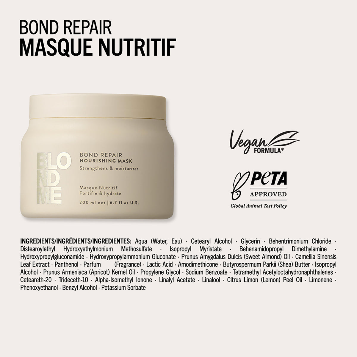 Masque Nutritif Blond Me Bond Repair Schwarzkopf 200 ML