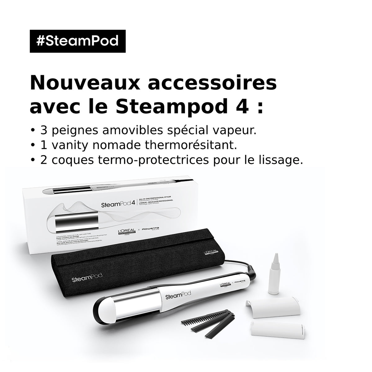 Lisseur Boucleur Steampod 4.0 + Soin Lissant 3-en-1 L'Oréal Professionnel