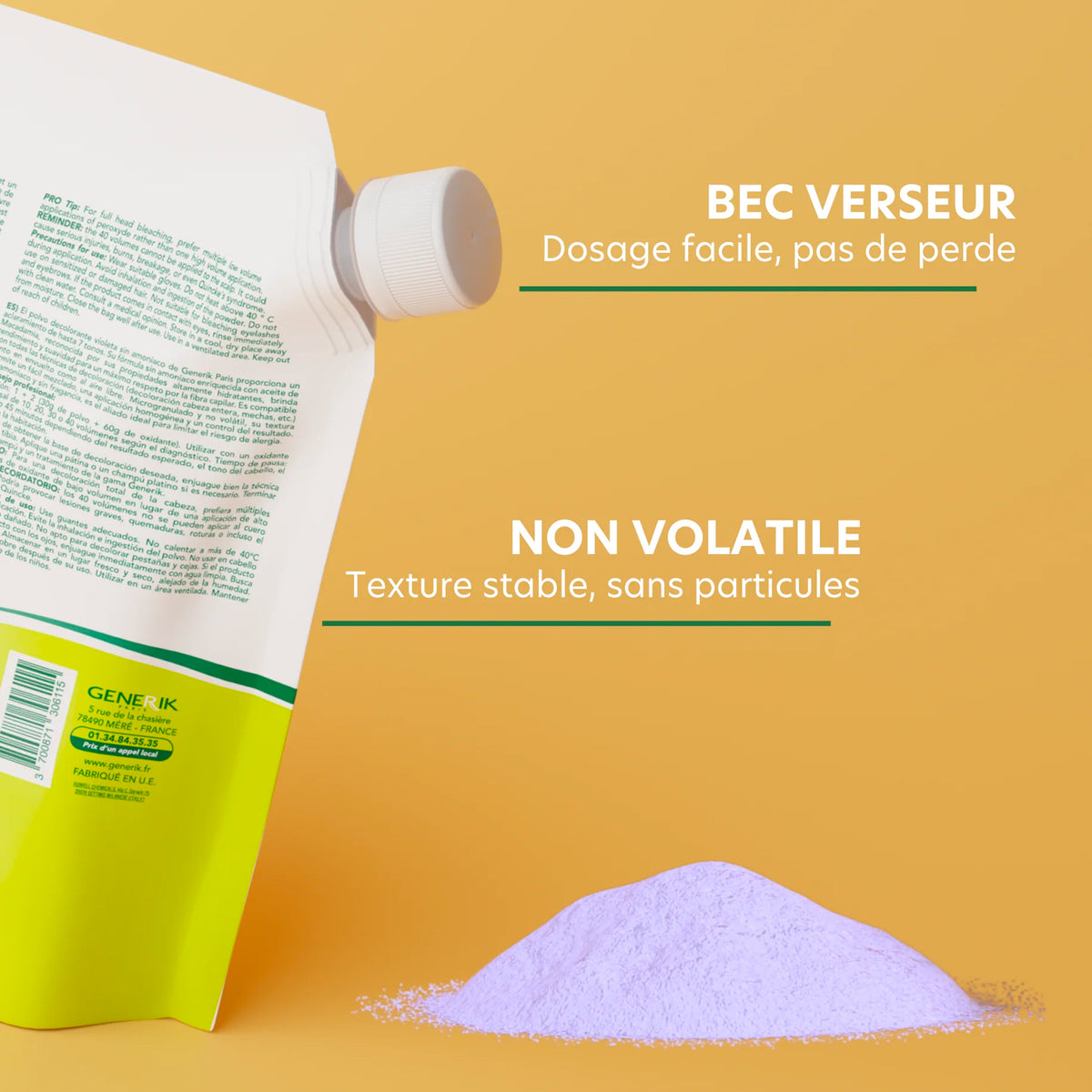 Poudre Décolorante 7 Tons Sans Ammoniaque Generik 500G