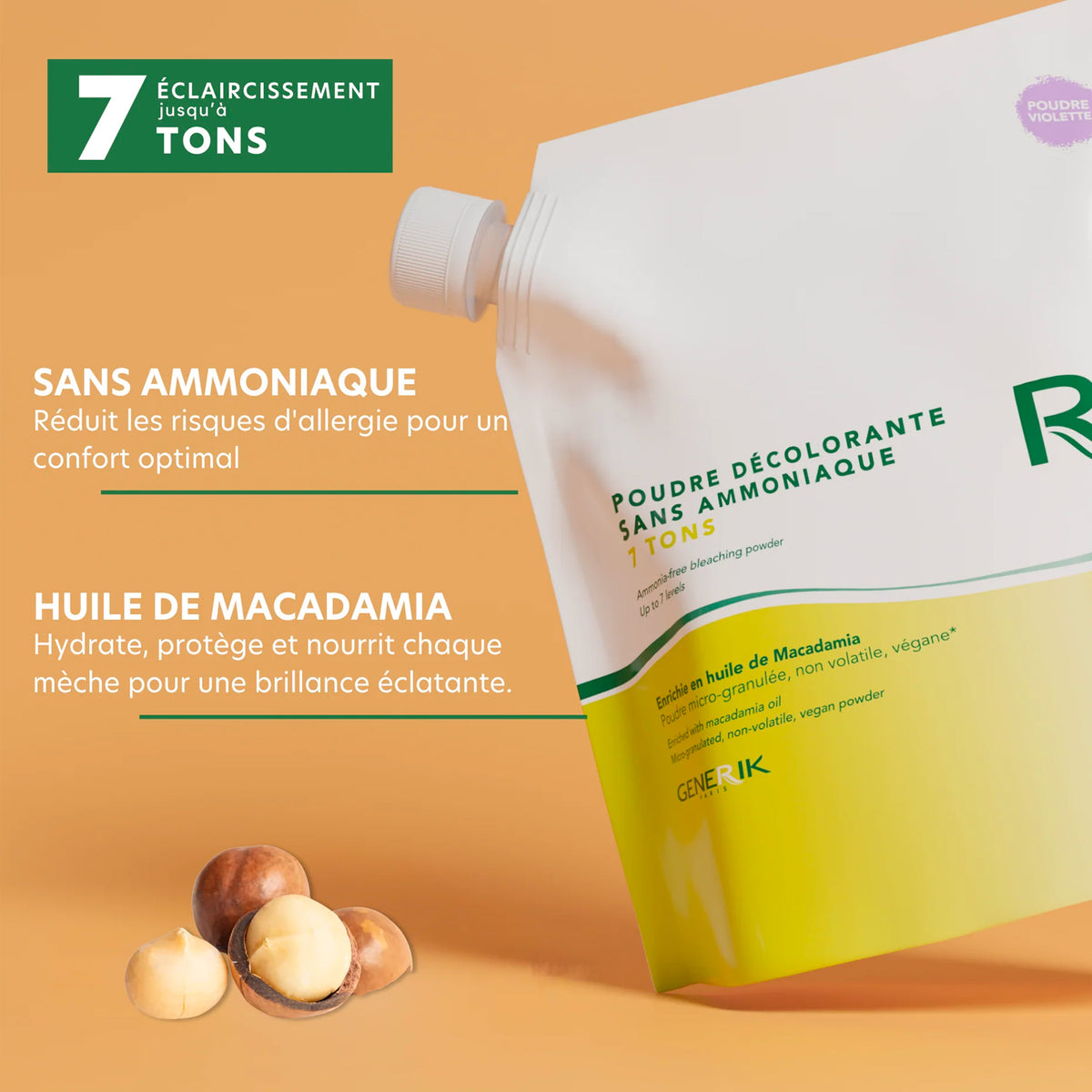 Poudre Décolorante 7 Tons Sans Ammoniaque Generik 500G