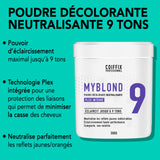 Poudre Décolorante 9 Tons MyBlond Coiffix Professionnel 500G