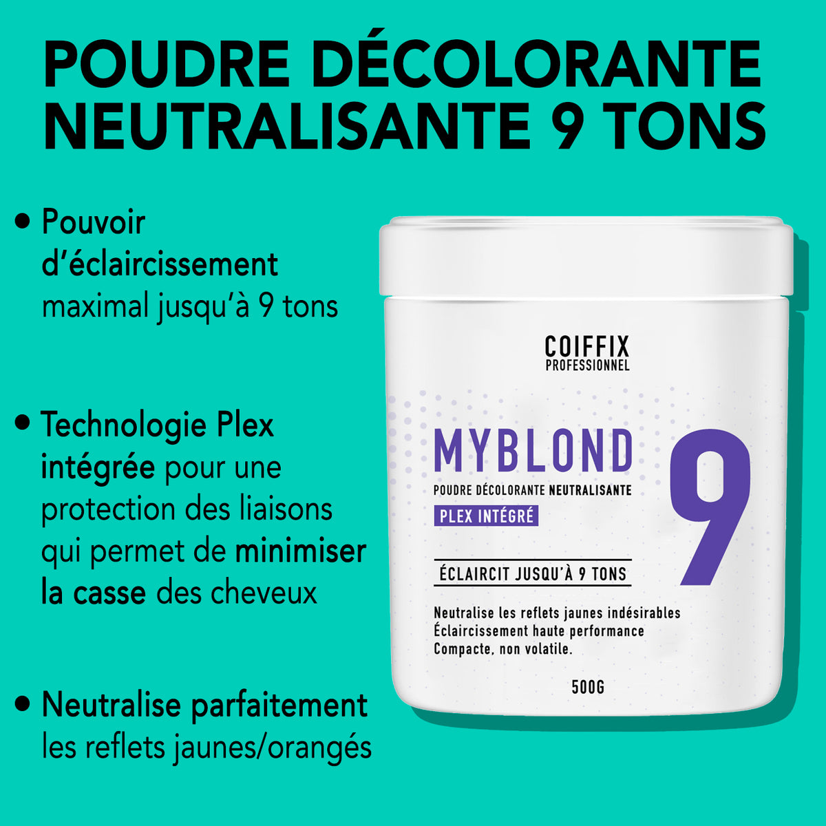 Poudre Décolorante 9 Tons MyBlond Coiffix Professionnel 30G