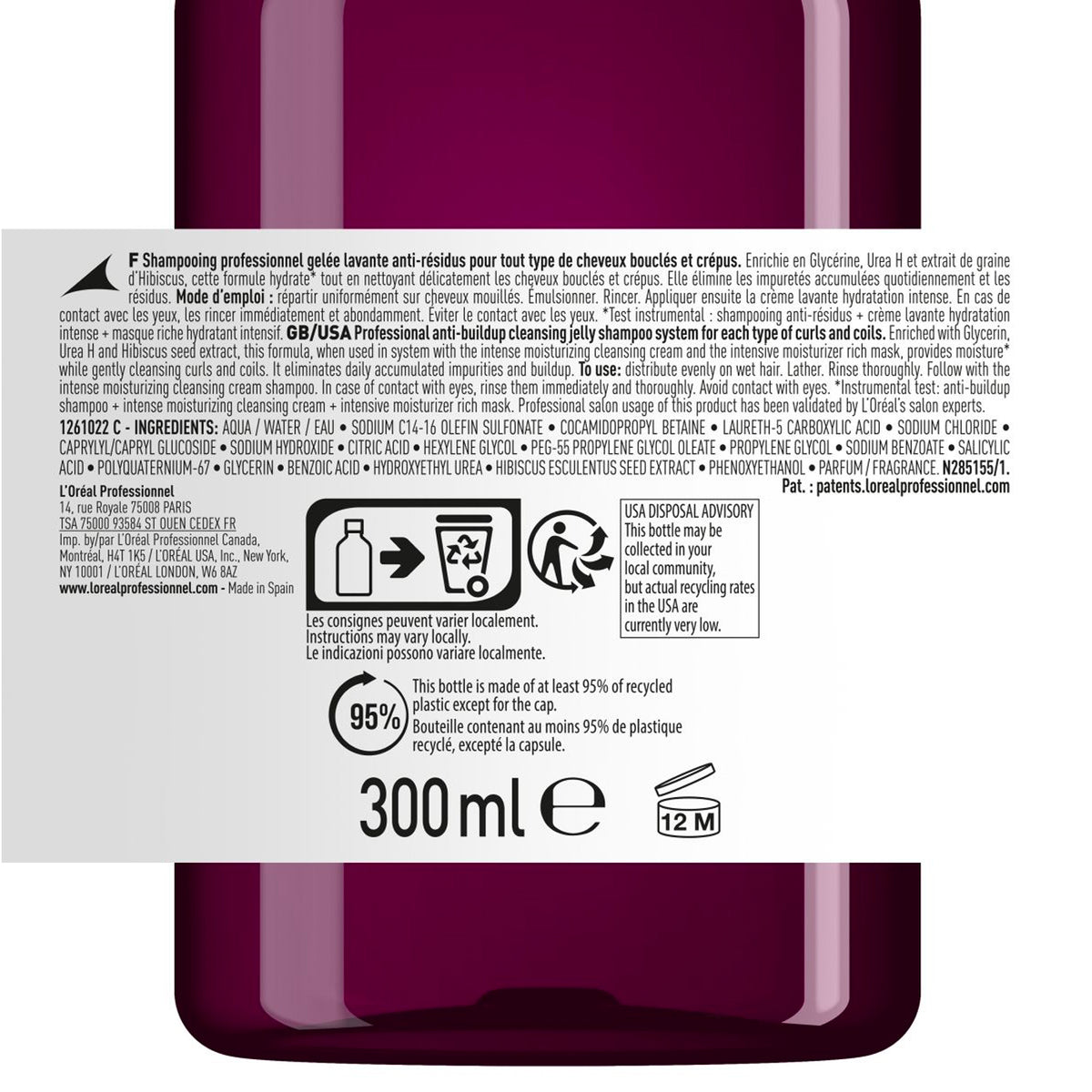 Shampoing Anti-Résidus Curl Expression L'Oréal Professionnel 300 ML